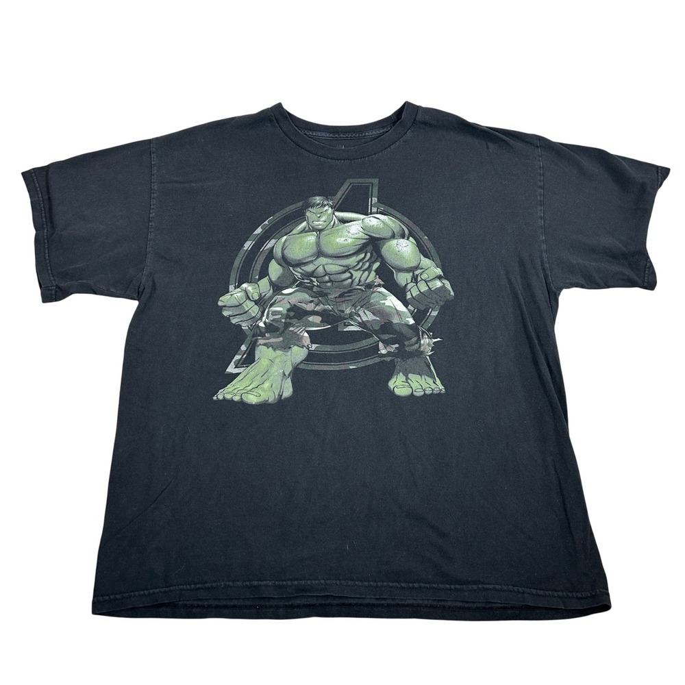 Marvel Avengers Assemble Hulk T Shirt Black‎ Size XL Mad Engine